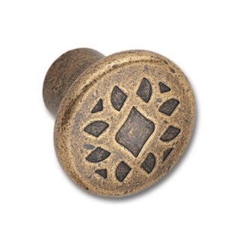 Gumb Djerba, ø 35 mm, dubina 29 mm, lijevani cink, bronca antik