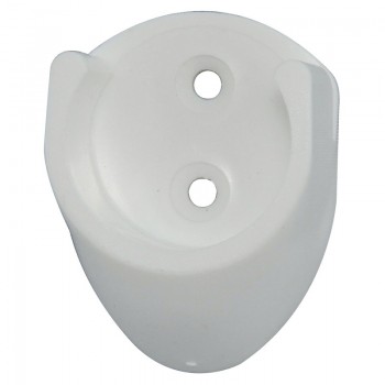 Nosač okrugle garderobne cijevi  ø 19 mm, bijela plastika