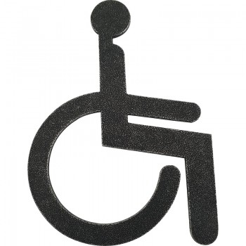 Oznaka za WC vrata - osoba s invaliditetom, pocinčano crno
